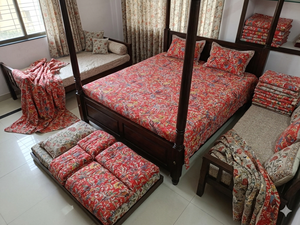 Floral Bird Print Bohemian King Modern All-Season Printed Quilt <b>Bedspread</b> Cotton <b>Patchwork</b> Handmade Cotton Filled Rajasthan - Product Image 2