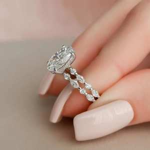 Anillo de Compromiso con Diamante de Corte Ovalado de 1.50 Quilates, Claridad VS1, Color F, Oro Blanco de 10K, Certificado IGI, Diamante Blanco CVD para Joyería - Product Image 5