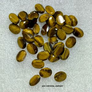 Ojo de Tigre Facetado Ovalado Cabujón Piedra Preciosa Natural Ojo de Tigre Dorado Piedra Suelta para Fabricación de Joyas Venta al por Mayor Cristal Curativo Regalo - Product Image 4