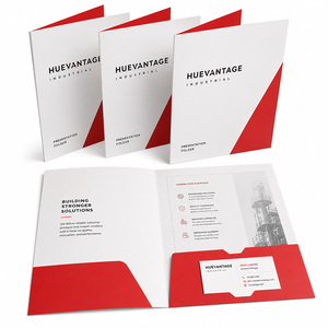 Carpeta de Presentación Personalizada con Dos Bolsillos, Cartón de 300 g/m², Carpeta de Archivo A4 para Folletos de Empresa - Product Image 1