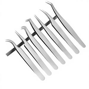 Juego de Pinzas para Pestañas de Acero Inoxidable de Precisión Quirúrgica Morje, Agarre Perfecto, 10 mm de Longitud, Punta Suave para Aplicación de Extensiones de Pestañas - Product Image 1