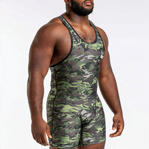 High Quality Camouflage Wrestling <b>Singlet</b> Tops <b>Men</b> Gym Workout Sublimation Wrestling Vest Sports <b>Men's</b> Wrestling <b>Singlet</b> - Product Image 2
