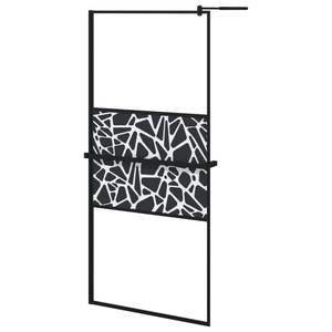 Mampara de Ducha Negra de 35.4"x76.8" con Estante, Vidrio ESG y Aluminio para su Baño Moderno - Product Image 2