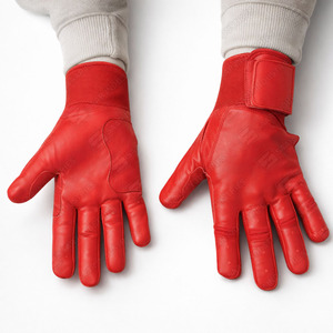 Gants de baseball en cuir rouge unisexes pour adultes, durables, ambidextres, pour l'entraînement en intérieur et en extérieur - Product Image 4