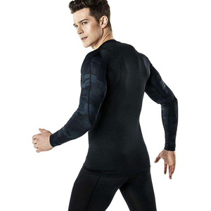 2026 Wholesale Customizable <b>Men</b> <b>Compression</b> <b>Shirts</b> Full Sleeve Gym Fitness Sports Quick Dry Breathable Rash Guard - Product Image 4