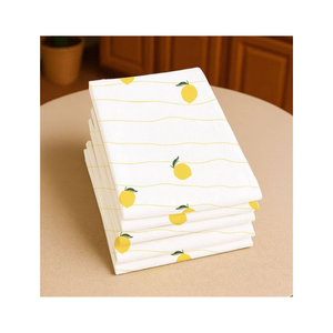 Serviette en coton authentique Jaipuri à imprimé floral jaune olive vert 45x45cm 200 GSM pour la décoration de table et les commandes en gros - Product Image 5