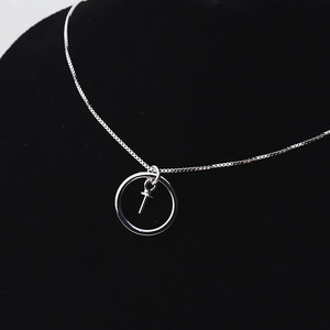 Bijoux en argent S925 pour femmes, ensemble de chaîne de clavicule avec pendentif en perle de 5 à 8 mm, accessoires de bricolage, support vide, composants de bijoux - Product Image 4