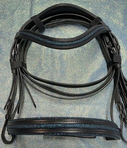 Brida para Caballo HM GLOBAL Premium, Talla Full Cob, Cuero DD de Alta Calidad, Narquera Elevada, Frontal con Brillo, para Equitación - Product Image 1