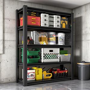 Estantería Metálica Ajustable de 5 Niveles y 78 Pulgadas de Alta Resistencia con Panel Perforado para Garaje, Almacén u Oficina - Product Image 5