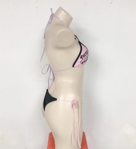 Nuevo Conjunto de Bikini de 2 Piezas para Mujer, Verano 2024, Diseño Sólido con Logotipo Frontal, Spandex/Poliéster, Transpirable, de Secado Rápido - Product Image 2