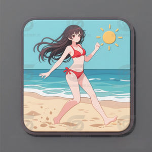 Patch en caoutchouc/PVC personnalisé motif fille anime sexy, écologique, 3D, sans nickel, à coudre/à coller, pour vêtements, chapeaux, cosplay, design carré - Product Image 2