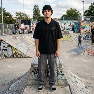 Camiseta de Hombre con Logotipo Personalizado, 100% Algodón Tejido, Estilo Urbano, Corte Holgado, Estampado Gótico, Antiarrugas - Product Image 1