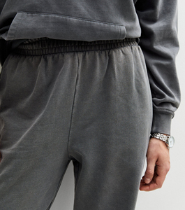 Hot Selling 100% Cotton 400 GSM Heavyweight Oversize Tracksuit Custom Printed Logo Wide Leg <b>Flared</b> <b>Sweatpants</b> and Hoodie Set - Product Image 6