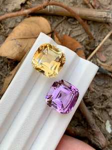 Natural Ametrine Quartz Gemstone Cushion Cut Amethyst <b>Citrine</b> Loose Stone For Jewelry Making <b>Ring</b> Pendant Necklace - Product Image 2