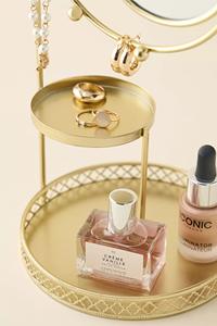 Organizador de Joyas Moderno con Soporte Elevado para Platos, Gancho de Brazo Curvo, Almacenamiento de Collares, Bandeja Doble, Exhibidor Compacto Inteligente para Tocador - Product Image 3