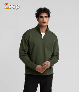 Camiseta de Manga Larga Personalizada XEEP para Hombre, Jersey Sólido de Poliéster/Algodón, Bordado, Cierre Frontal con Cremallera, 180 Gramos, Alta Calidad, OEM - Product Image 1