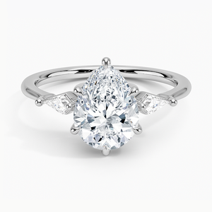 BOJ <b>Ring</b> 0106 Pear Cut 925 <b>Silver</b> Kite Prong Setting <b>Solitaire</b> Diamond <b>Ring</b> 2ct D Color VVS1 Moissanite GRA Certified Sale - Product Image 1