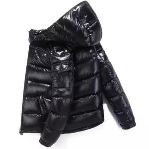 Chaquetas con cremallera y capucha para invierno, ajustadas, cálidas, de color sólido, para hombre, ligeras, acolchadas, informales. - Product Image 2