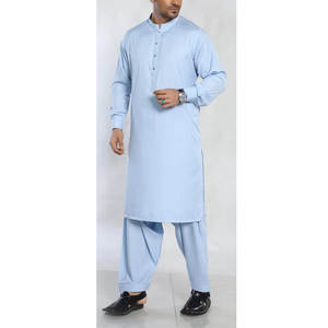 ผ้าฝ้ายแท้ 100% คุณภาพสูง แห้งเร็ว ปรับแต่งได้ ชุดลำลองสไตล์อิสลามสำหรับผู้ชาย ชุดฤดูร้อนแบบสลวาร์ คามีซ  แบบกลับด้านได้ - Product Image 1