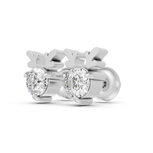 Pendientes de Oro Rosa de 14K con Diamantes Cultivados en Laboratorio, Certificados por IGI, Diseño de Asta de Reno, Novedosos, Únicos, Joyería Fina para Fiestas - Product Image 2