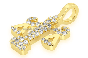 จี้ทองคำแท้ 10K ประดับเพชรโมอิสซาไนต์ VVS ดีไซน์เก๋ไก๋ทันสมัย ขายดี น้ำหนักสมดุล  งานสั่งทำพิเศษ  ประดับเพชรระยิบระยับ  เครื่องประดับแฟชั่น  ของขวัญนำโชค - Product Image 3