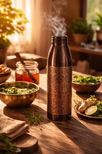 Botella de Cobre con Acabado Antiguo, Vajilla Premium Sostenible, a Prueba de Fugas, de Gran Capacidad, Regalo para Cocina, Hotel - Product Image 2
