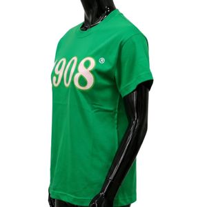 T-shirt vert imprimé graphique 1908 pour femme, manches courtes, décontracté, en coton, mode streetwear, haut élégant, vêtements pour femmes, vente en gros - Product Image 5