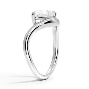 แหวนหรูหราประดิษฐ์จากทองคำขาวแท้ 14K - Product Image 2