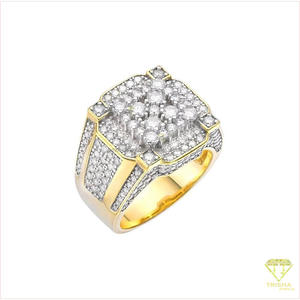 Anillo Cuadrado de Diamante Cultivado en Laboratorio de Plata 925 de Lujo para Compradores Mayoristas de Joyería - Product Image 3
