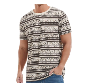 T-shirt col rond pour homme, prix de gros, décontracté, élégant, imprimé, doux, respirant, 100% coton, pour tous les jours - Product Image 3