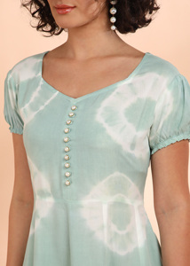 Robe évasée trapèze en rayonne tie & dye pour femme, séchage rapide, idéale pour l'été, les fêtes, le style de vie moderne et le quotidien, meilleur prix, en stock - Product Image 3