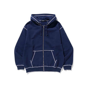 Sweat à capuche sur mesure OEM pour homme, coupe oversize, avec surpiqûres blanches, pull à capuche personnalisé pour homme, coupe carrée, en tissu épais - Product Image 1