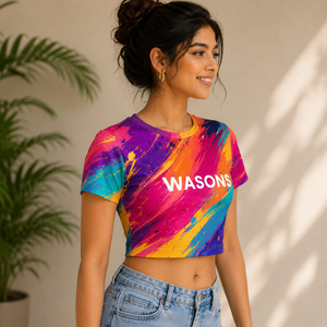 T-shirt court coloré pour femme, sublimation personnalisée, coupe ajustée sportive, écologique, respirant, vêtements en gros OEM - Product Image 3