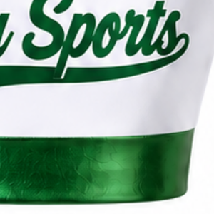 Maillot de cheerleading sans manches sublimé blanc et vert, tenue de sport d'équipe, haut de performance pour l'entraînement et la compétition - Product Image 6