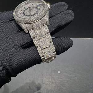 Reloj de Alta Calidad con Moissanita Cultivada en Laboratorio, Cuadrado de 40 mm, Estilo Ejecutivo, Oro Blanco de 20 mm, Estilo Hip Hop, con Incrustaciones DEF - Product Image 5