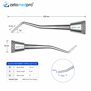 Excavateur dentaire professionnel à motif anglais, instrument manuel de précision en acier inoxydable de qualité médicale pour restauration, OEM Zetomed Pro - Product Image 5