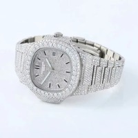 Montre de luxe Hip Hop personnalisée en alliage de quartz et acier inoxydable, avec moissanite moderne, passe le test du diamant, prix abordable, 41 MM, saphir
