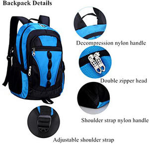Gemini said Sporty Red and <b>Black</b> School <b>Backpack</b> Water Resistant Travel Daypack with Mesh Side Pockets for Students - Product Image 3