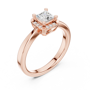 Joyas Beadazzled 14K Oro Con Moissanite Diamante Propuesta Clásica Estilo - Product Image 5