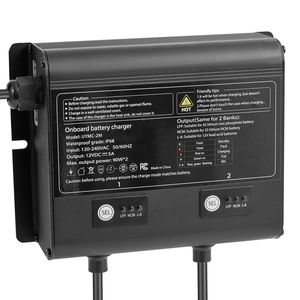 Caricabatterie intelligente a 2 banchi 5A 12V per batterie agli ioni di litio, impermeabile IP68, per imbarcazioni marine - Product Image 1