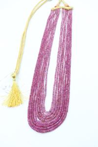 Collar de 8 Hilos de Rubí Mogok 100% Natural, Facetado en Forma de Rondelle de 4mm, Piedra Preciosa para Mujer, 17-21 Pulgadas - Product Image 6