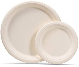Compostable 6 Inches Sugarcane Plates <b>Freezer</b> Safe Disposable Tableware for Cafes Restaurants and Parties Dessert Service Plates - Product Image 1