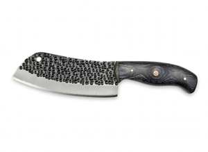 Handcrafted Forged Steel Culinary Kitchen Slicing Tool <b>Hammered</b> Dimpled Blade Wood Handle Mosaic <b>Pin</b> - Product Image 3