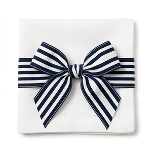 38mm Navy <b>White</b> Multi Stripe Grosgrain Ribbon Factory Direct OEM for Medal Trim Rosettes Event Sashes Gift <b>Wrap</b> Craft DIY - Product Image 1