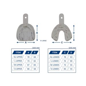 Juego Profesional de Bandejas Metálicas para Impresiones Dentales |   Bandejas Dentales Perforadas de Acero Inoxidable Extra Grandes, Par Superior e Inferior - Product Image 2