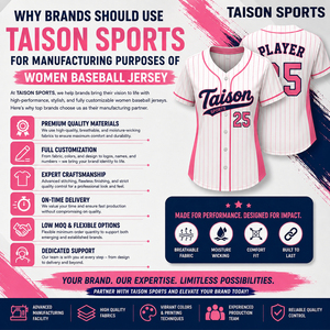Uniforme de baseball pour femmes en polyester premium 120 GSM, jersey rose, logo personnalisé, transfert thermique, nom et numéro, passepoil contrastant, respirant - Product Image 5