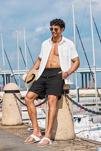 Shorts chino pour homme en coton extensible de qualité supérieure, vêtements décontractés d'été, style smart casual, logo personnalisé, fermeture à cordon sur le devant, séchage rapide - Product Image 2