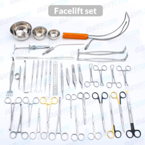 Ensemble d'instruments manuels de lifting facial en acier inoxydable de qualité supérieure, kit de chirurgie plastique et de rhytidothérapie professionnel, certifié CE - Product Image 3