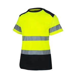 เสื้อสีเหลืองสะท้อนแสงพร้อมแถบสะท้อนแสงสีดำสำหรับชุดทำงาน - Product Image 1