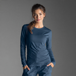 Hauts d'under-scrubs unisexes en coton tricoté 100 % à manches longues pour usage hospitalier - Product Image 3